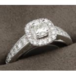 Neil Lane designer platinum diamond fancy cocktail ring having a total of 1.06cts, the centre