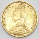 Victoria 1892 shield back half sovereign. P&P Group 1 (£14+VAT for the first lot and £1+VAT for