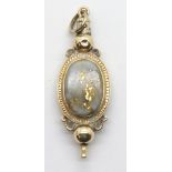 Victorian presumed 18ct gold watch key, unusually having hinged snuff compartment and set with an