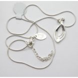 Silver fancy pendant necklace. P&P Group 1 (£14+VAT for the first lot and £1+VAT for subsequent