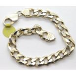 Heavy gold plated silver curb link bracelet, L: 21 cm. P&P Group 1 (£14+VAT for the first lot and £