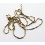 9ct yellow gold box link neck chain 4.0g L: 44 cm. P&P Group 1 (£14+VAT for the first lot and £1+VAT