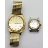 Seiko 5 automatic wristwatch and a Seiko Rolex type wristwatch head, both working at lotting up. P&P