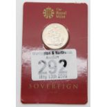 Full encased 2015 Elizabeth II sovereign. P&P Group 1 (£14+VAT for the first lot and £1+VAT for