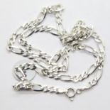 Silver figaro link neck chain, L: 46 cm. P&P Group 1 (£14+VAT for the first lot and £1+VAT for