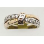 Gold plated silver CZ fancy ring, size L. P&P Group 1 (£14+VAT for the first lot and £1+VAT for