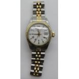 Rolex ladies Oyster Perpetual steel and gold cased wristwatch, mid 1970's model no. 6917, the