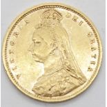 Victoria 1892 shield back half sovereign. P&P Group 1 (£14+VAT for the first lot and £1+VAT for