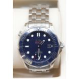 Omega Seamaster gents steel cased Co-Axial circa 2017, on steel bracelet, boxed with papers with