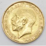 George V 1913 half sovereign. P&P Group 1 (£14+VAT for the first lot and £1+VAT for subsequent lots)