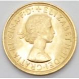 Full 1957 Elizabeth II sovereign. P&P Group 1 (£14+VAT for the first lot and £1+VAT for subsequent