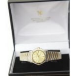 Ebel Ladies Classic Wave wristwatch in 18ct gold and stainless steel, Cartier movement. Recent