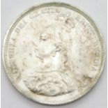 Victoria 1887 silver half crown. P&P Group 1 (£14+VAT for the first lot and £1+VAT for subsequent