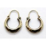 9ct gold ladies hoop earrings. P&P Group 1 (£14+VAT for the first lot and £1+VAT for subsequent