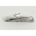 Platinum three claw set diamond solitaire ring, size L, 4.6g. P&P Group 1 (£14+VAT for the first lot