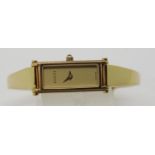 Gucci ladies gold plated bracelet watch. P&P Group 1 (£14+VAT for the first lot and £1+VAT for