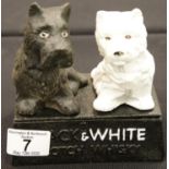 Cast iron Black & White Whisky dogs H: 15 cm. P&P Group 2 (£18+VAT for the first lot and £2+VAT