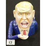 Cast iron Donald Trump moneybox H: 18 cm. P&P Group 2 (£18+VAT for the first lot and £2+VAT for