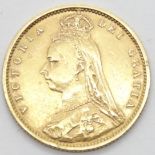 Victoria 1892 shield back half sovereign. P&P Group 1 (£14+VAT for the first lot and £1+VAT for