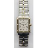 Raymond Weil gents Parsifal steel and gold cased tank style wristwatch, the champagne dial having