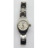 Ladies all steel Rolex Tudor self winding wristwatch with Princess oysterdate and silver dial in