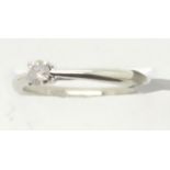9ct white gold diamond set solitaire engagement ring, size K, 1.9g. P&P Group 1 (£14+VAT for the