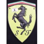 Cast iron Ferrari sign H: 29 cm. P&P Group 2 (£18+VAT for the first lot and £2+VAT for subsequent
