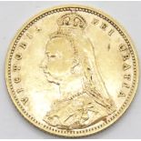 Victoria 1892 shield back half sovereign. P&P Group 1 (£14+VAT for the first lot and £1+VAT for