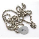 Silver Prince of Wales neck chain, L: 56 cm. P&P Group 1 (£14+VAT for the first lot and £1+VAT for