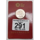 Full encased 2015 Elizabeth II sovereign. P&P Group 1 (£14+VAT for the first lot and £1+VAT for