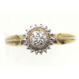 9ct gold diamond set domed cluster ring, size Q, 2.5g. P&P Group 1 (£14+VAT for the first lot and £