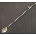 Chinese white metal spoon with bamboo effect handle, handle L: 24 cm. P&P Group 1 (£14+VAT for the