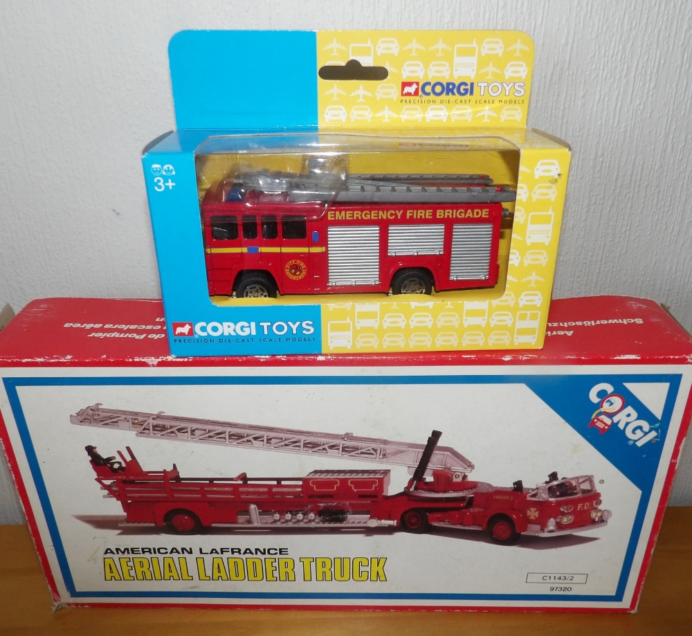 Corgi x 2 Fire Engines American Lafrance 97320 & City Emergency TY87102