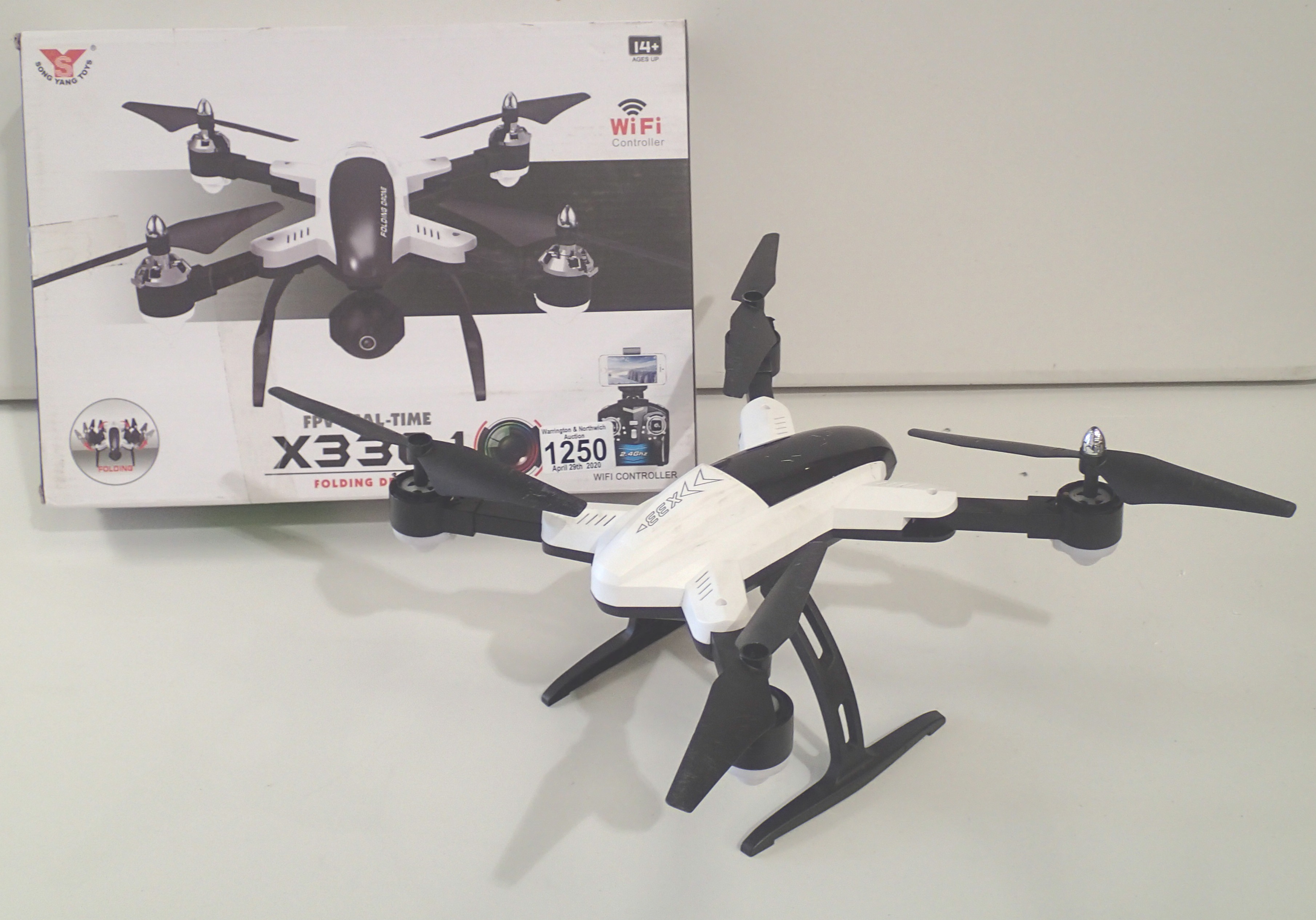 Boxed PPV real time X33C-1 folding drone and another drone unboxed P&P group 2 (£20 for the first