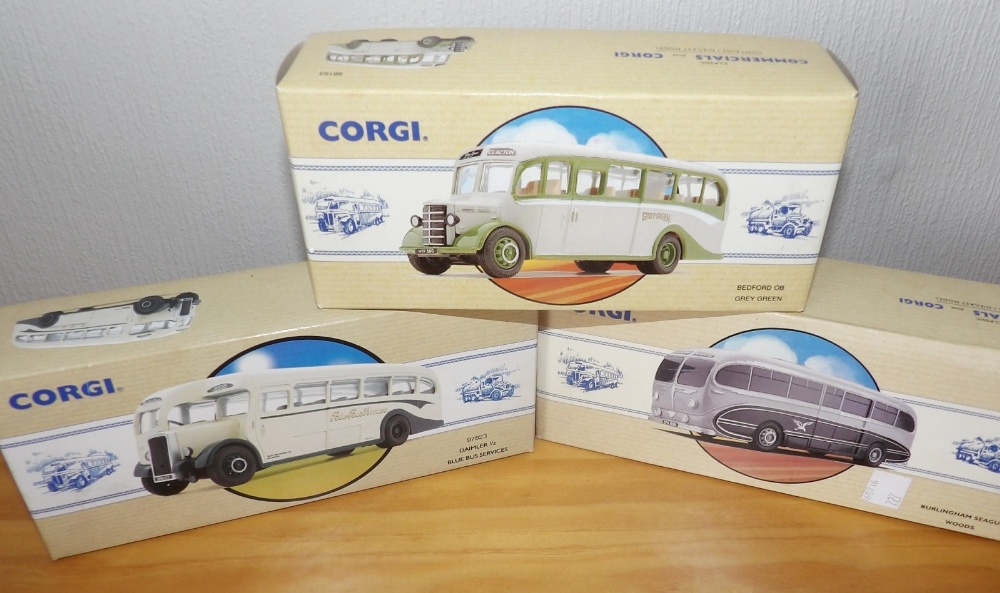 Three Corgi buses and coaches, 97823, 97107, 98604 P&P group 2 (£20 for the first item and £2.50 for