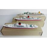 3x 1:1250 Scale Model Ships to Include: Canberra, Pendennis Castle, Transvaal Castle - All 3x Models