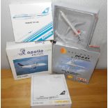 Five mixed scale aeroplanes Herpa, Star Jets, Schabak 1.500 and 1.600 scale P&P group 2 (£20 for the