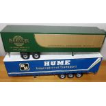Corgi fridge trailer and one Universal Hobbies curtainside trailer P&P group 2 (£20 for the first