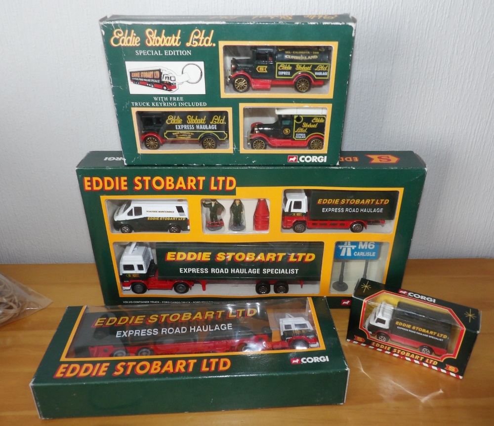 Four Corgi Eddie Stobart lorries and vans etc P&P group 2 (£20 for the first item and £2.50 for