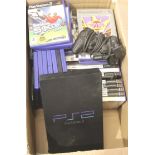 PlayStation 2, leads, controllers and 46 games. P&P Group 3 (£25+VAT for the first lot and £5+VAT