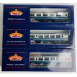 3x Bachmann MK2 Blue Grey Coaches - All Coaches Fitted with P4 Wheel Sets - Boxed. P&P Group 2 (£