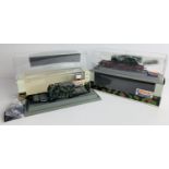 2x Roco Minitanks HO Gauge 826 / 827 Wagons with Military Loads Boxed. P&P Group 2 (£18+VAT for