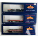 3x Bachmann BDA Bogie Bolster Wagons - P4 Wheel Sets - All Boxed. P&P Group 2 (£18+VAT for the first