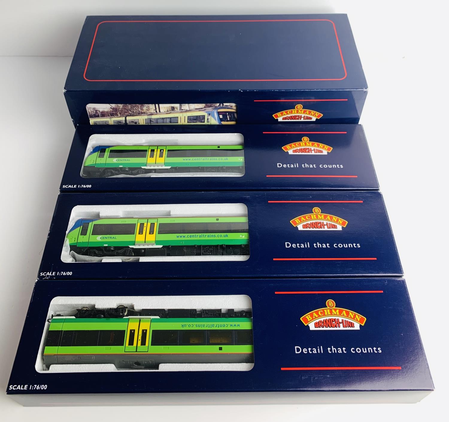 Bachmann 32-460 Fitted with P4 Wheel Sets - Central Trains Clasa 170 3 Car DMU - Boxed. P&P Group