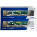 Dapol OO Gauge 4F-025-004 MJA Freightliner Bogie Box Van Wagon Twin Pack - Boxed. P&P Group 2 (£18+