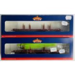 2x Bachmann 38-152A Bogie Bolster Wagons - Fitted with P4 Wheel Sets - Boxed. P&P Group 2 (£18+VAT