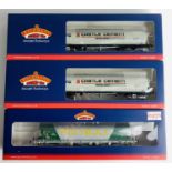 2x Bachmann 38-301 Castle Cement Wagons with P4 Wheel sets & 1x 38-426 Polybulk Wagon with P4 Wheels