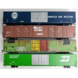 4x US LWB Freight Wagons - All Unboxed. P&P Group 2 (£18+VAT for the first lot and £2+VAT for