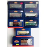 8x Bachmann Assorted Freight Wagons - Fitted with P4 Wheels Sets - 1x Lacking Wheels - Boxed. P&P