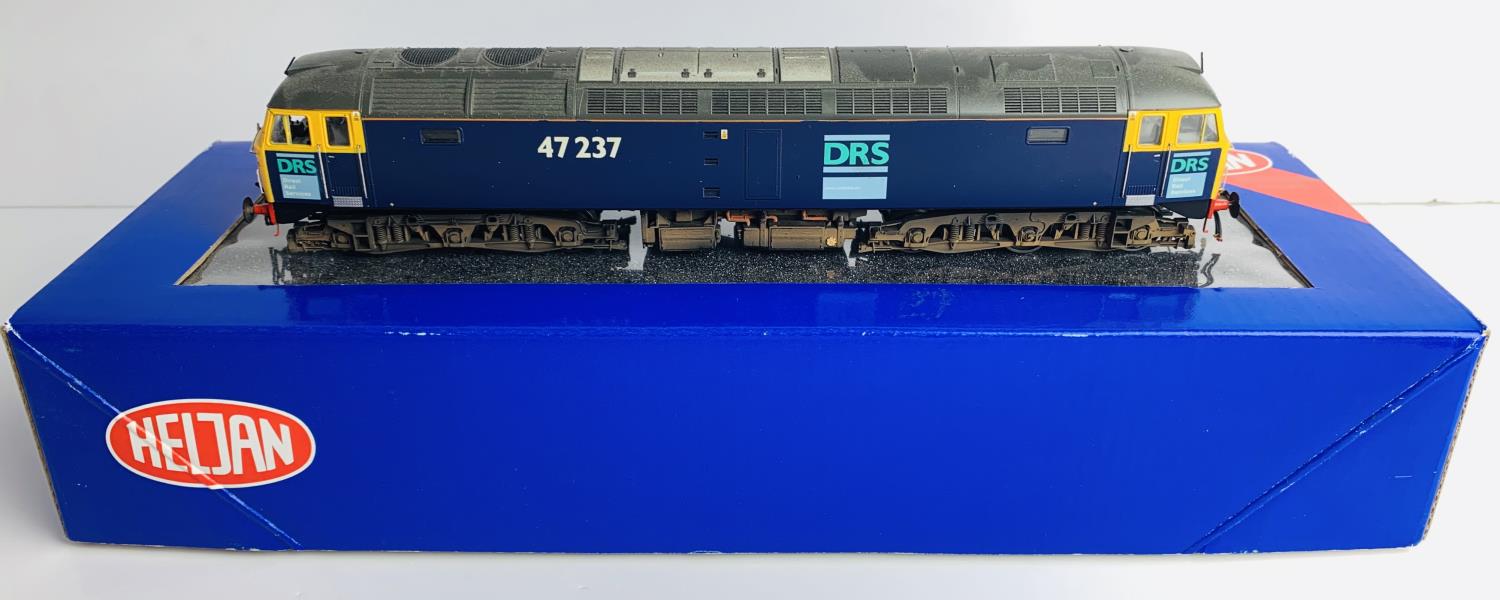 Heljan Fitted with P4 Wheel Sets, DCC Digital Fitted Loco Class 47 237 DRS Livery - Weathered